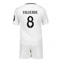 Maglia Calcio Real Madrid Federico Valverde #8 Prima Divisa Bambino 2024-25 Manica Corta (+ pantaloncini)